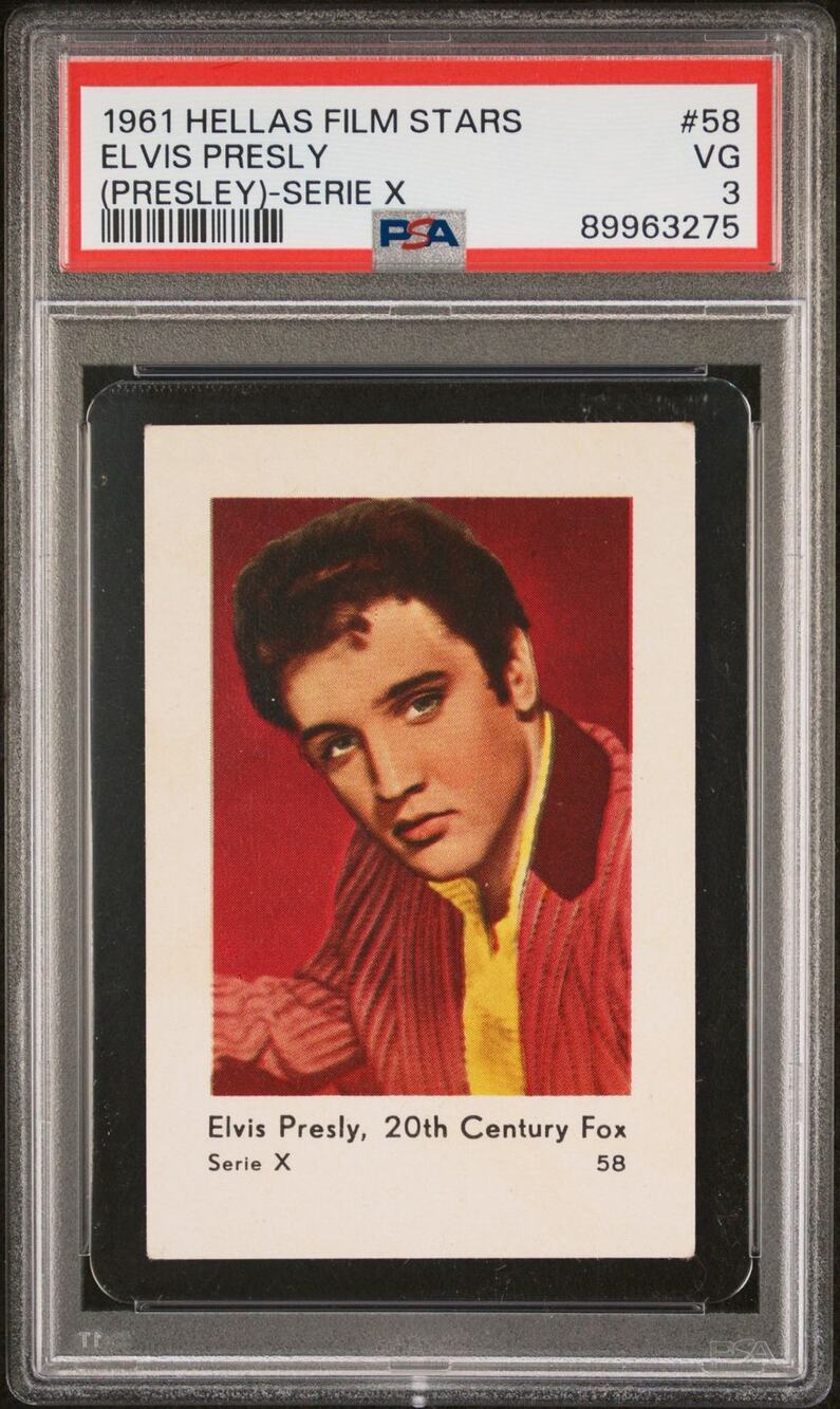 1961 Hellas Film Stars Elvis Presley PSA 3 Only 3 Graded King TCB Elvis Card